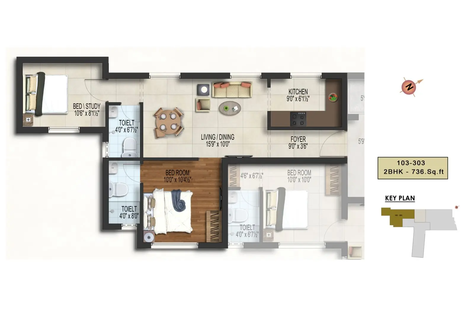 Alandur Flat floor plan