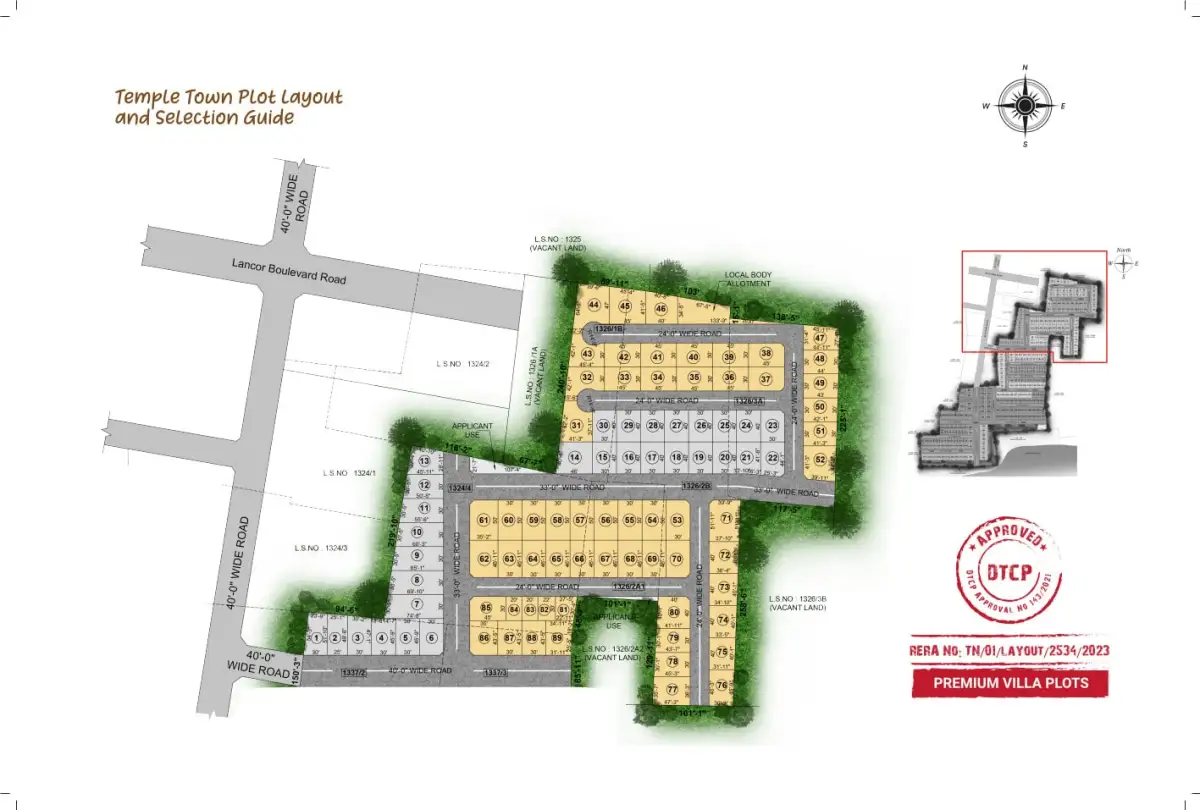 Temple Town layout plan