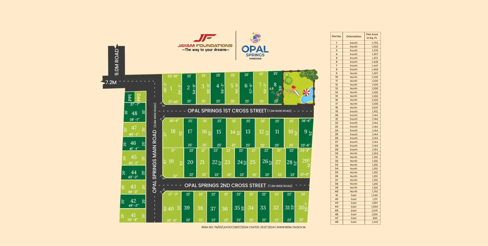 Jayam Opal Spring layout plan