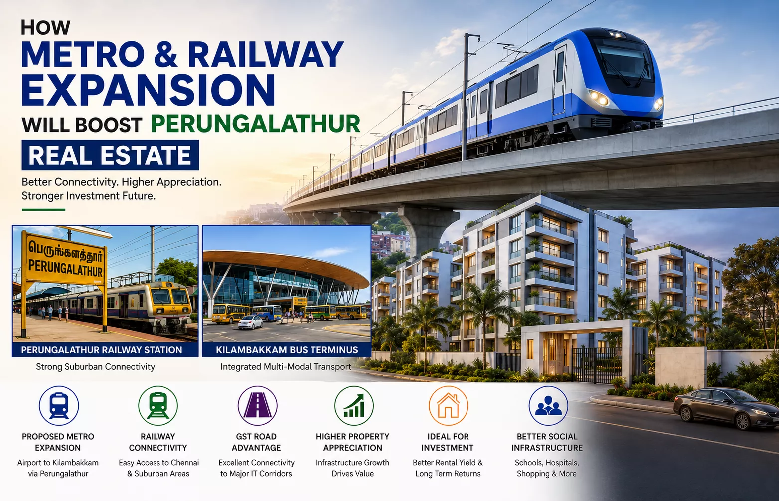 How Metro &amp; Railway Expansion Will Boost Perungalathur Real Estate in 2026
